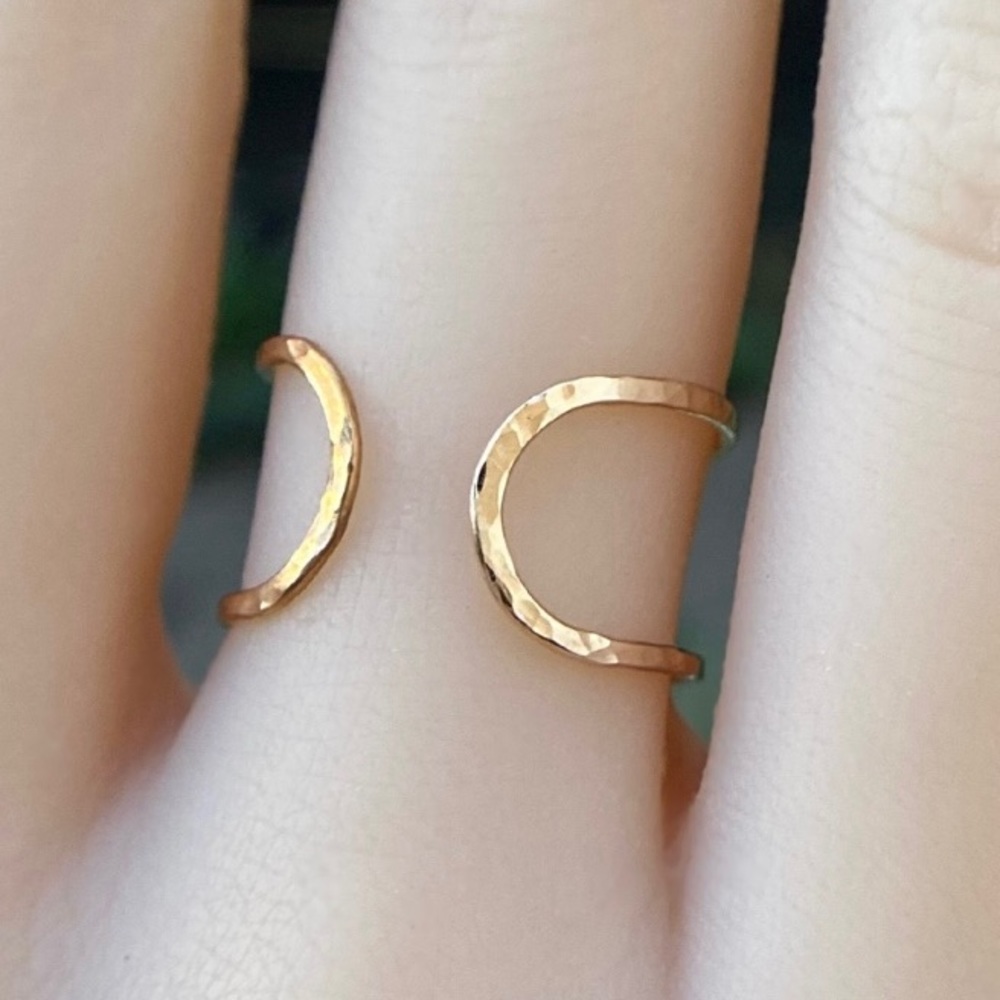 Made to order- Gold filled hammered cuff ring, handmade gold filled ring.